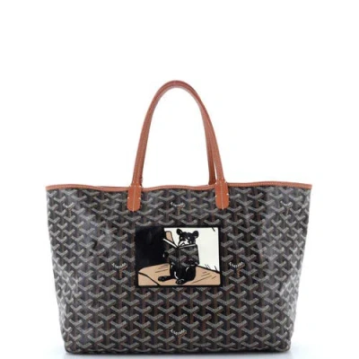 Pre-owned Goyard  Goyard Saint Louis Tote Printed Coated Canvas Pm In Brown