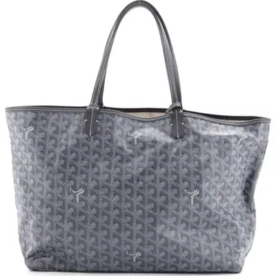 Pre-owned Goyard  Goyard Saint Louis Tote Printed Coated Canvas Pm In Gray