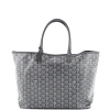 Pre-owned Goyard  Goyard Saint Louis Tote Printed Coated Canvas Pm In Gray