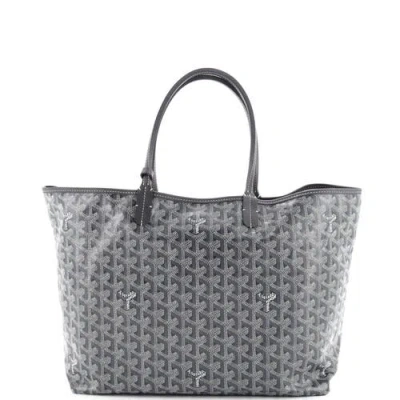 Pre-owned Goyard  Goyard Saint Louis Tote Printed Coated Canvas Pm In Gray