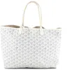 Pre-owned Goyard  Goyard Saint Louis Tote Printed Coated Canvas Pm In White