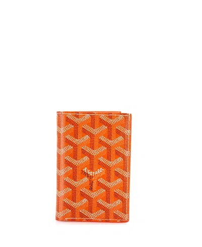 Pre-owned Pre-owned Goyard  Goyard Saint Pierre Card Case Coated Canvas In Orange