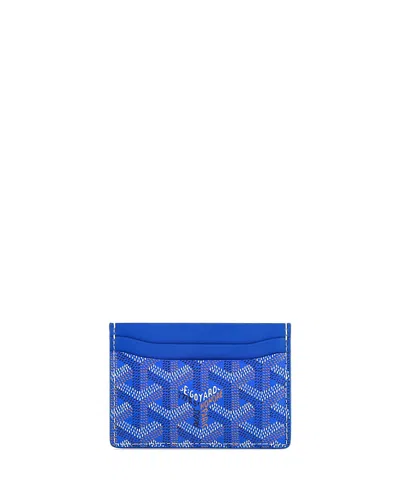 Pre-owned Pre-owned Goyard  Goyard Saint Sulpice Card Holder Coated Canvas In Blue