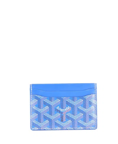 Pre-owned Pre-owned Goyard  Goyard Saint Sulpice Card Holder Coated Canvas In Blue