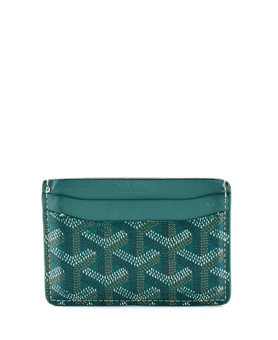 Pre-owned Pre-owned Goyard  Goyard Saint Sulpice Card Holder Coated Canvas In Green