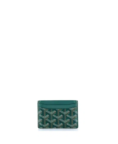 Pre-owned Pre-owned Goyard  Goyard Saint Sulpice Card Holder Coated Canvas In Green