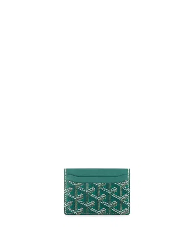 Pre-owned Pre-owned Goyard  Goyard Saint Sulpice Card Holder Coated Canvas In Green
