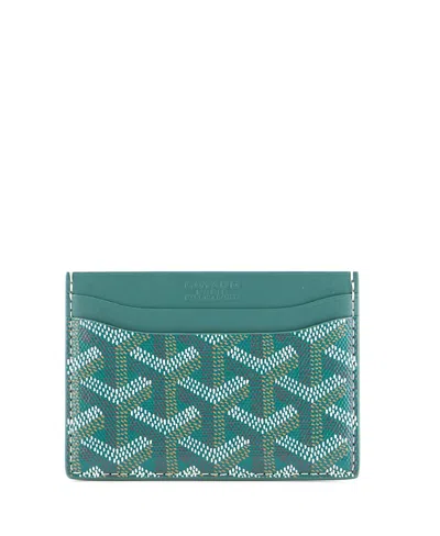 Pre-owned Pre-owned Goyard  Goyard Saint Sulpice Card Holder Coated Canvas In Green