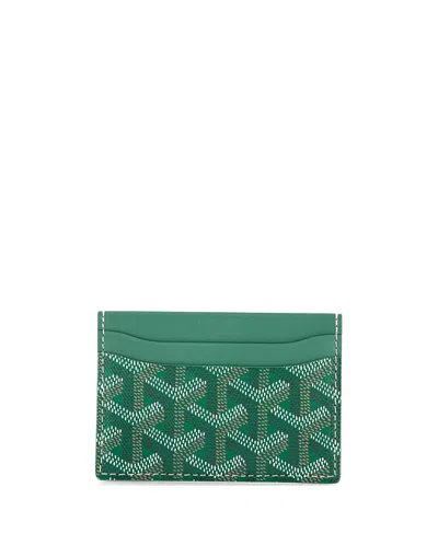 Pre-owned Pre-owned Goyard  Goyard Saint Sulpice Card Holder Coated Canvas In Green