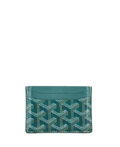 Pre-owned Pre-owned Goyard  Goyard Saint Sulpice Card Holder Coated Canvas In Green