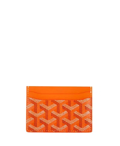 Pre-owned Pre-owned Goyard  Goyard Saint Sulpice Card Holder Coated Canvas In Orange