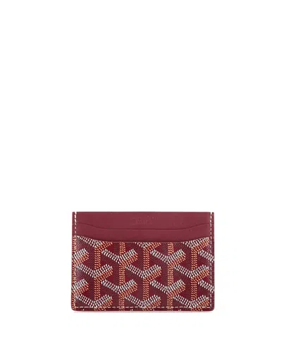 Pre-owned Pre-owned Goyard  Goyard Saint Sulpice Card Holder Coated Canvas In Red