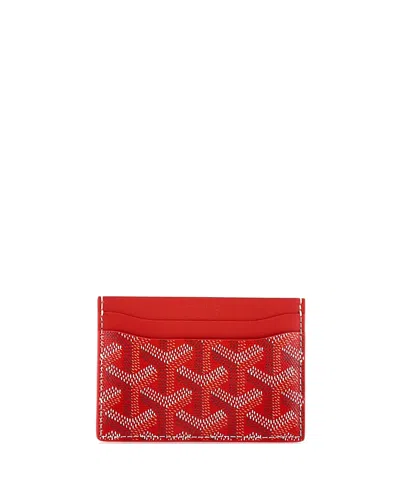 Pre-owned Pre-owned Goyard  Goyard Saint Sulpice Card Holder Coated Canvas In Red