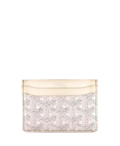 Pre-owned Pre-owned Goyard  Goyard Saint Sulpice Card Holder Coated Canvas In White