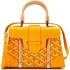Pre-owned Goyard  Goyard Structured Saigon Top Handle Bag Coated Canvas With Leather Mini In Yellow