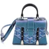 Pre-owned Goyard  Goyard Structured Saigon Top Handle Bag Coated Canvas With Leather Nano In Blue