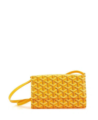 Pre-owned Goyard  Goyard Varenne Continental Wallet With Strap Coated Canvas In Yellow