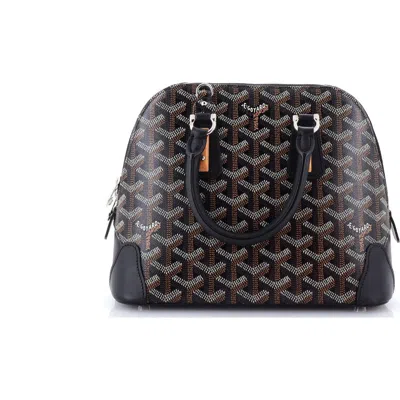 Pre-owned Goyard  Goyard Vendome Bag Coated Canvas Mini In Black