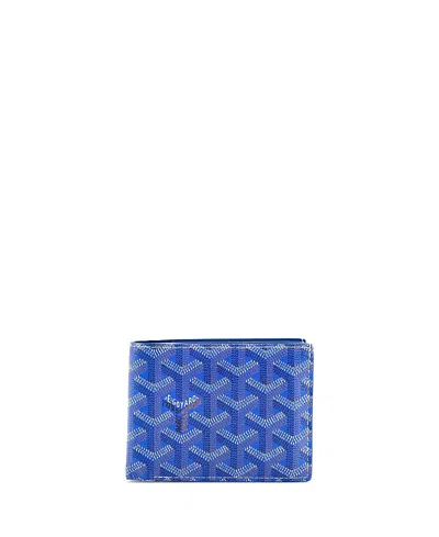 Pre-owned Pre-owned Goyard  Goyard Victoire Wallet Coated Canvas In Blue