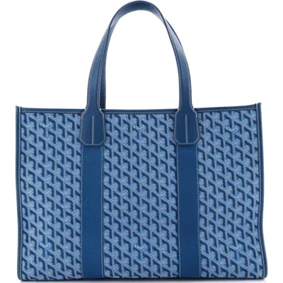 Pre-owned Goyard  Goyard Villette Tote Coated Canvas Mm In Blue