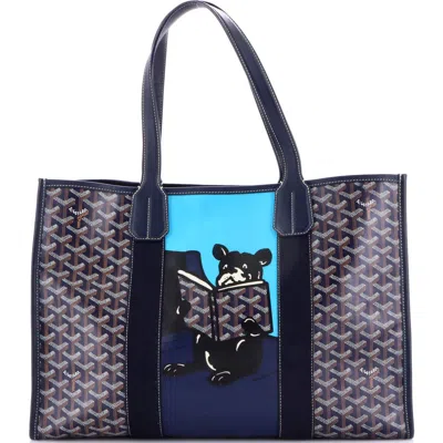 Pre-owned Goyard  Goyard Villette Tote Printed Coated Canvas Mm In Blue