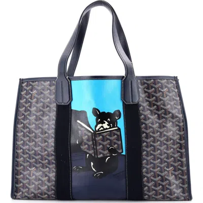 Pre-owned Goyard  Goyard Villette Tote Printed Coated Canvas Mm In Blue