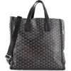 Pre-owned Goyard  Goyard Voltaire Convertible Tote Coated Canvas In Black