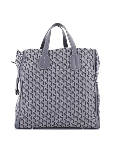 Pre-owned Pre-owned Goyard  Goyard Voltaire Convertible Tote Cotton Canvas In Gray
