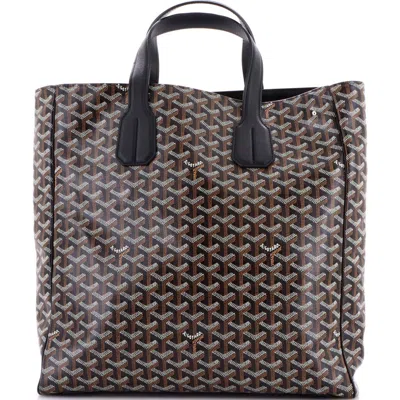 Pre-owned Goyard  Goyard Voltaire Iii Tote Coated Canvas In Black