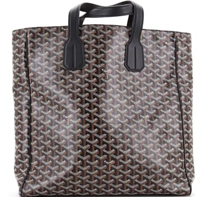 Pre-owned Goyard  Goyard Voltaire Iii Tote Coated Canvas In Black