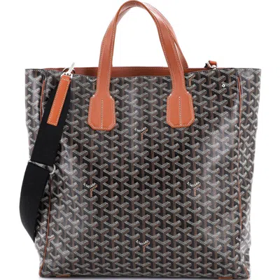 Pre-owned Goyard  Goyard Voltaire Iii Tote Coated Canvas In Brown