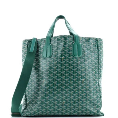 Pre-owned Goyard  Goyard Voltaire Iii Tote Coated Canvas In Green