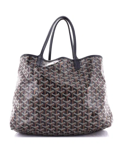 Pre-owned Pre-owned Goyard  Goyard Xxl Saint Louis Tote Coated Canvas In Black/ Brown