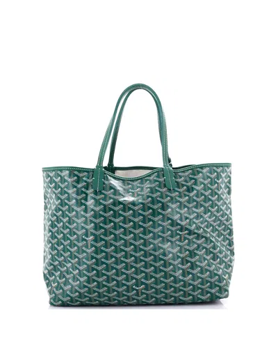 Pre-owned Pre-owned Goyard  Goyard Xxl Saint Louis Tote Coated Canvas In Green/ Brown
