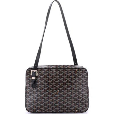 Pre-owned Goyard  Goyard Yona Bag Coated Canvas Gm In Black