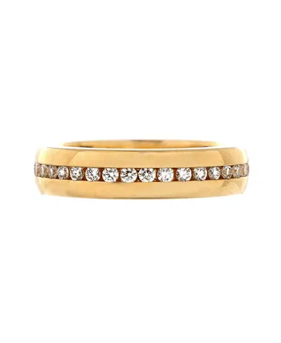 Pre-owned Pre-owned Harry Winston  Harry Winston Hw Logo Band Ring 18k Gold And Diamonds