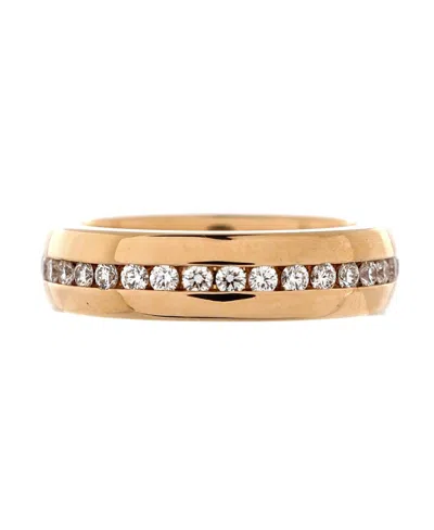 Pre-owned Pre-owned Harry Winston  Harry Winston Hw Logo Band Ring 18k Rose Gold And Diamonds