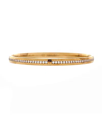 Pre-owned Pre-owned Harry Winston  Harry Winston Hw Logo Bangle Bracelet 18k Gold And Diamonds