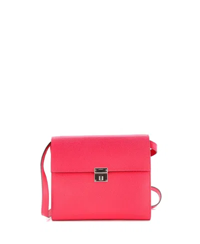 Pre-owned Pre-owned Hermes  Hermes 16 Clic Wallet On Strap Epsom In Pink