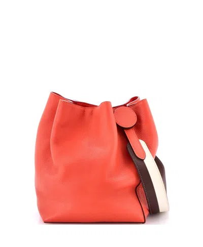 Pre-owned Pre-owned Hermes  Hermes 17 Licol Bag Evercolor In Orange