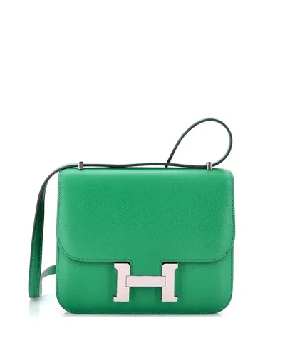 Pre-owned Pre-owned Hermes  Hermes 18 Constance Bag Evercolor In Green