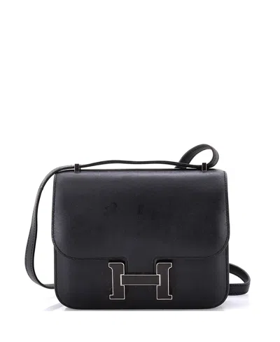 Pre-owned Pre-owned Hermes  Hermes 18 Constance Bag Limited Edition On A Summer Night Printed Sombrero In Black