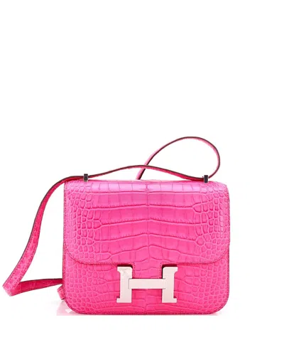 Pre-owned Pre-owned Hermes  Hermes 18 Constance Bag Matte Alligator In Pink