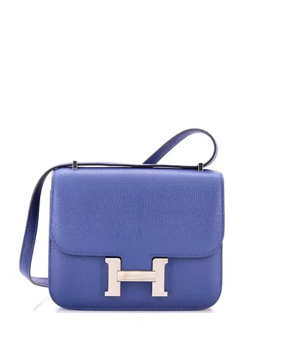 Pre-owned Pre-owned Hermes  Hermes 18 Constance Bag Verso Chevre Mysore In Blue