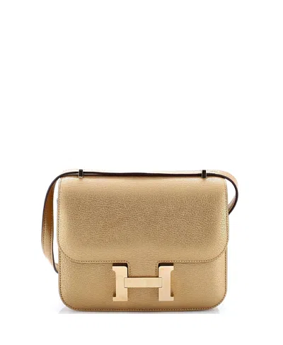 Pre-owned Pre-owned Hermes  Hermes 18 Constance Nm Bag Metallic Chevre Chamkilight In Gold