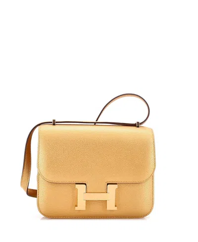 Pre-owned Pre-owned Hermes  Hermes 18 Constance Nm Bag Metallic Chevre Chamkilight In Gold