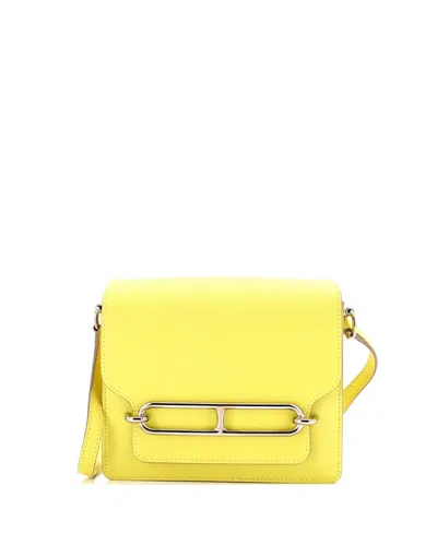 Pre-owned Pre-owned Hermes  Hermes 18 Roulis Bag Evercolor In Yellow