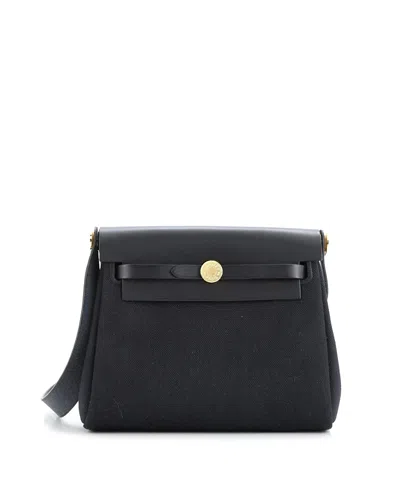 Pre-owned Pre-owned Hermes  Hermes 20 Herbag Zip Toile And Leather In Black