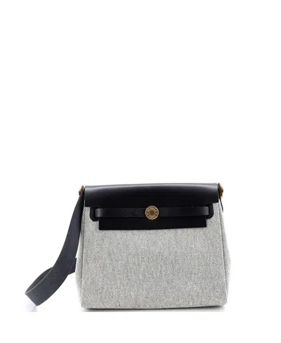 Pre-owned Pre-owned Hermes  Hermes 20 Herbag Zip Toile And Leather In Black