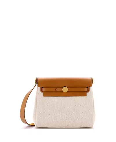 Pre-owned Pre-owned Hermes  Hermes 20 Herbag Zip Toile And Leather In Brown
